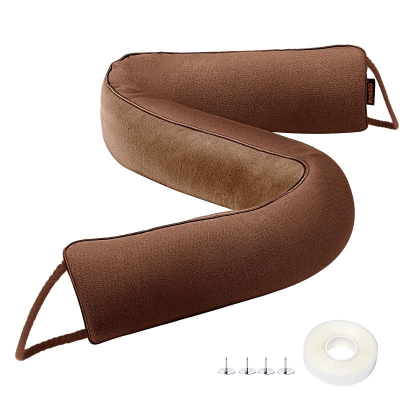 MAGZO Door Draft Stopper, 32 Inch Under Door Draft Blocker Noise Stopper, Weighted Wind Blocker Draft Guard for Bottom of Door, Brown - Image 1